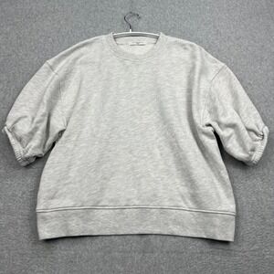 Perfect White Tee Rebecca Sweatshirt Womens Small Short Sleeve Terry Cloth Top